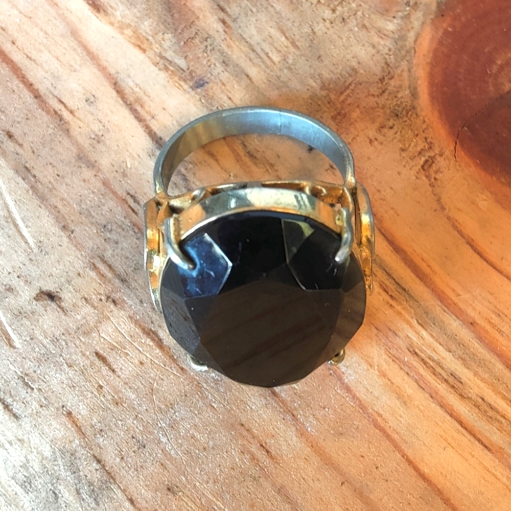 Vintage Natural Smokey Quartz Statement Ring Size 6